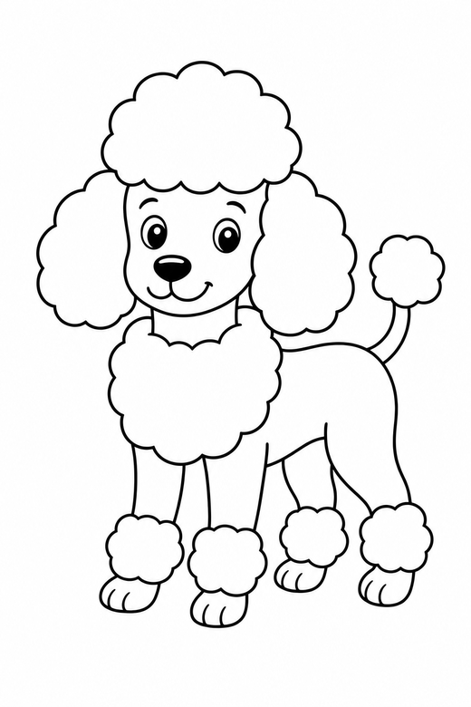 Fluffy poodle, color online