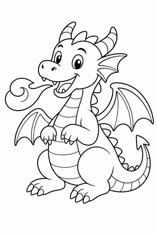 Fire-breathing dragon, color online