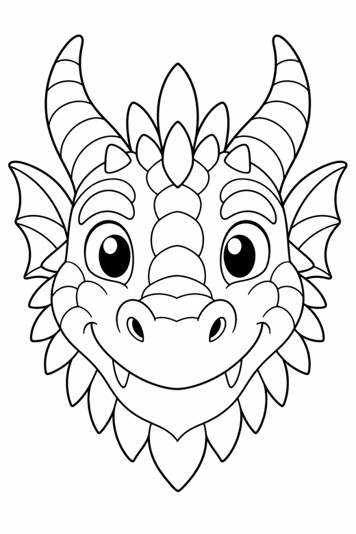 Dragon head close-up, color online