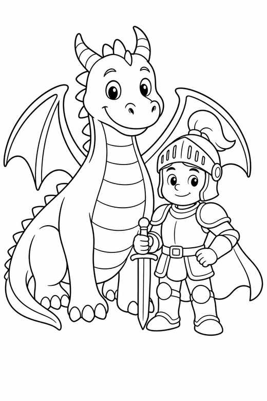 Dragon and knight, color online