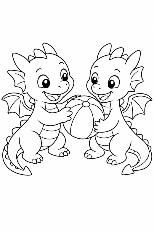 Two dragons playing, color online