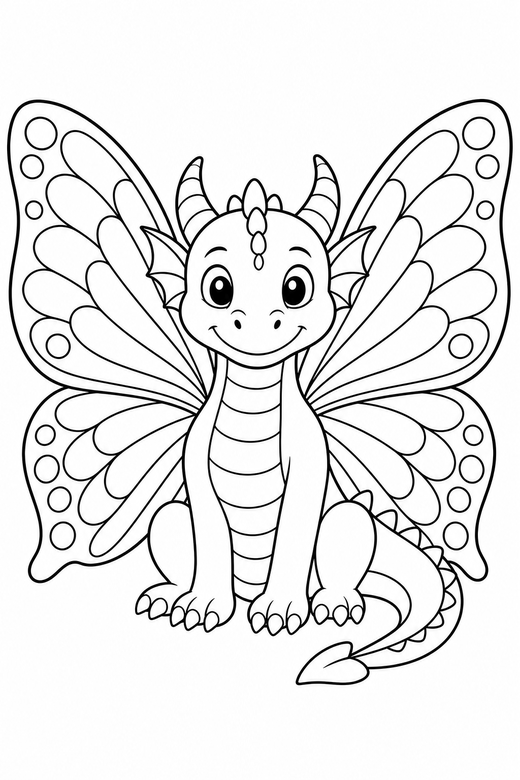 Dragon with patterned wings, color online