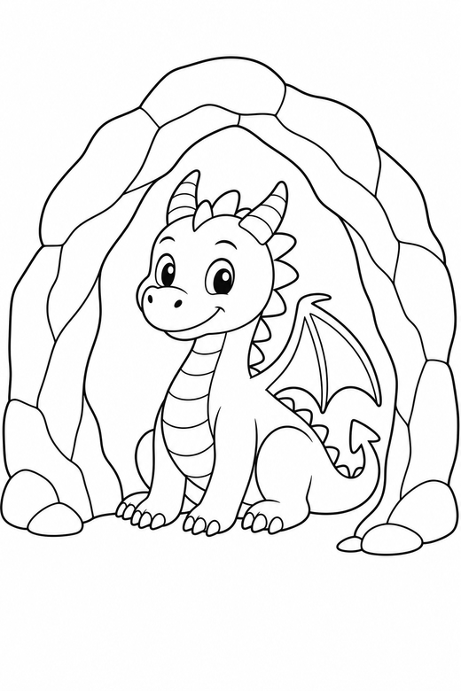 Dragon in a cave, color online