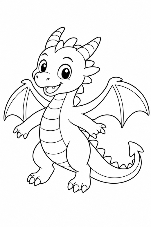Young dragon learning to fly, color online