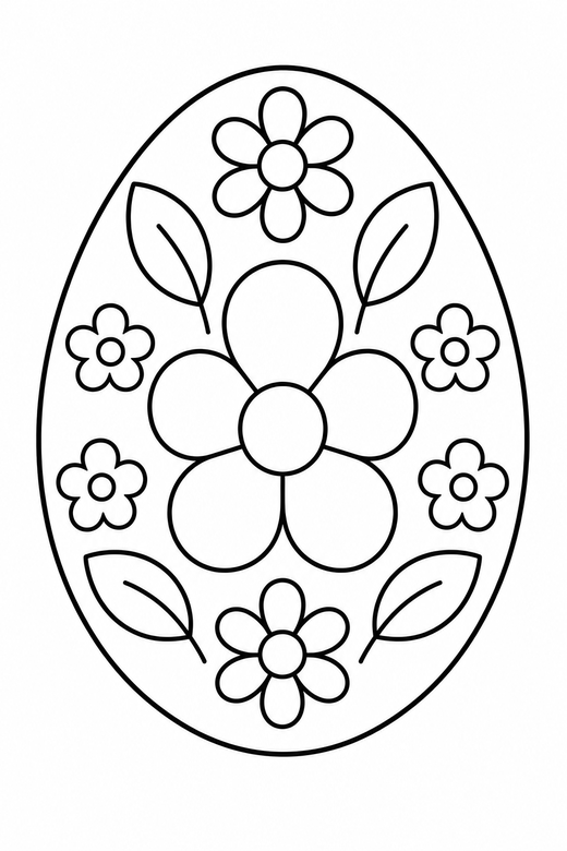 Egg with flowers, color online