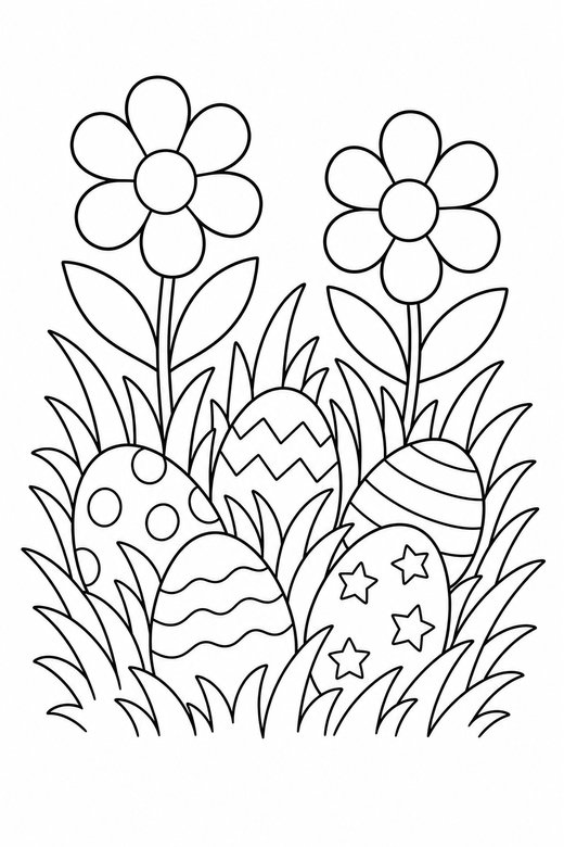 Egg hunt scene, color online