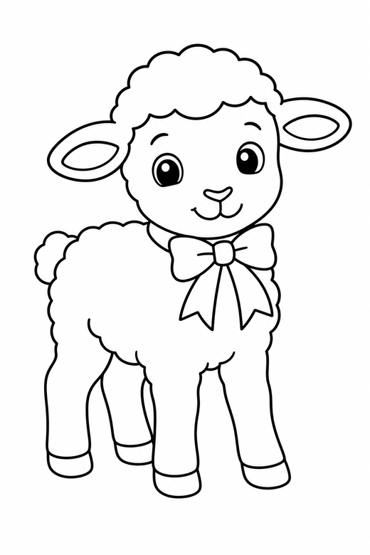 Lamb with a ribbon, color online