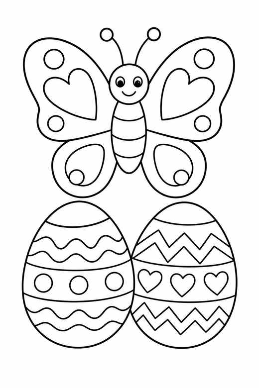 Butterfly and eggs, color online