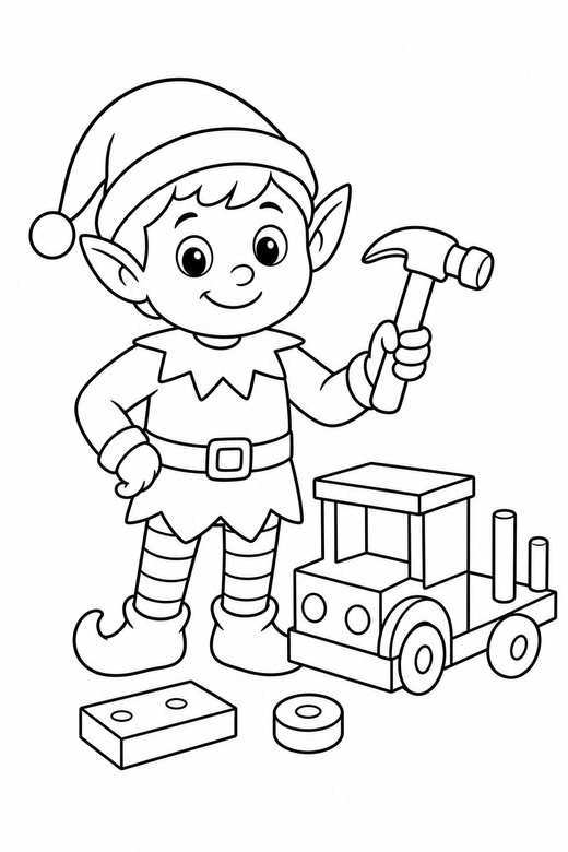 Elf with a hammer, color online