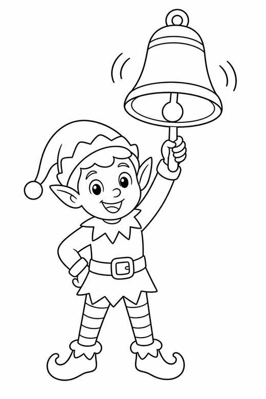 Elf with a bell, color online