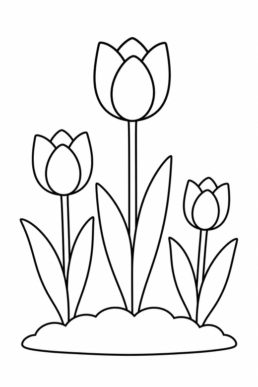 Three tulips, color online