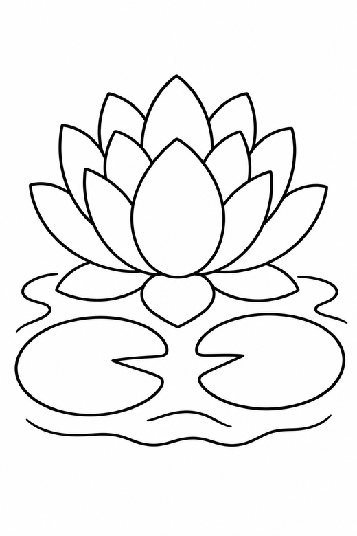 Lotus on the water, color online