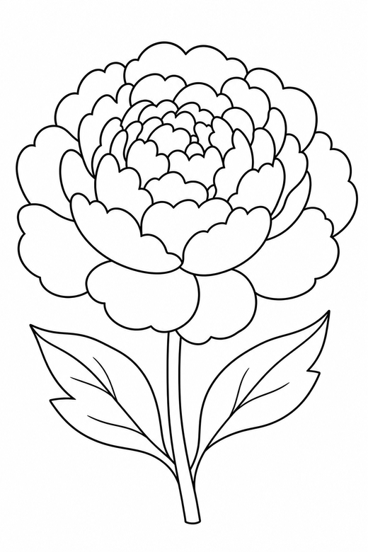 Peony in full bloom, color online