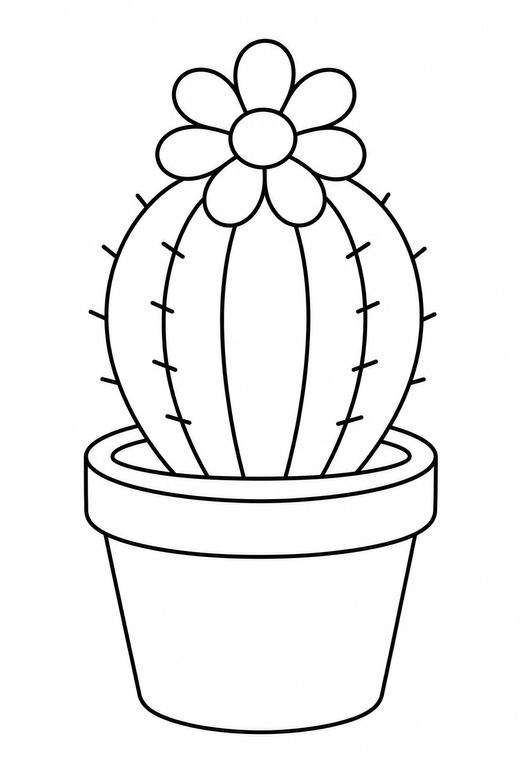 Flowering cactus, color online