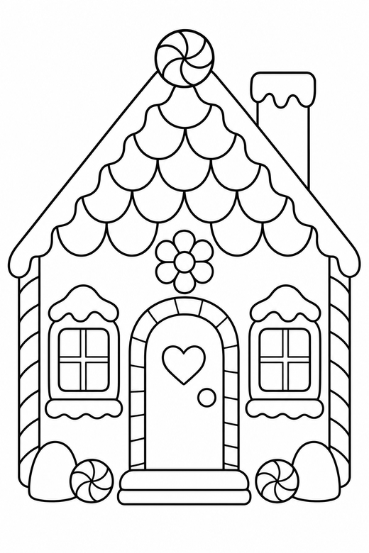 Gingerbread house, color online