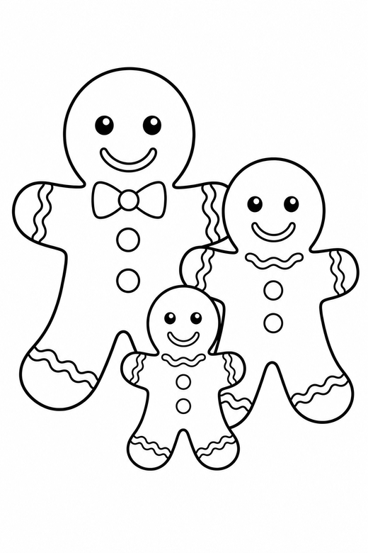 Gingerbread family, color online