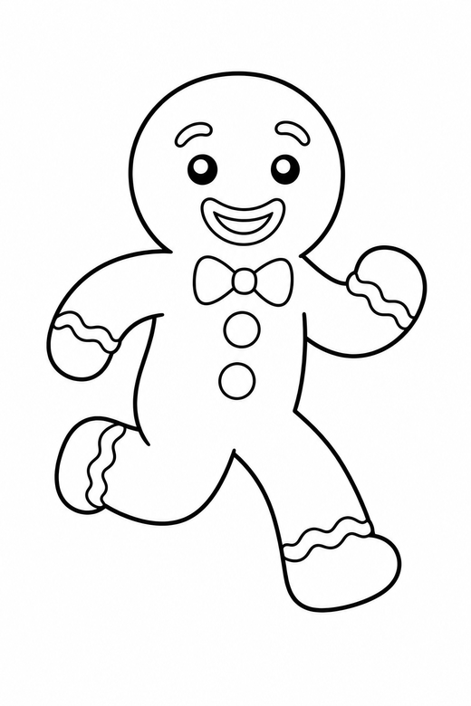 Gingerbread man running, color online