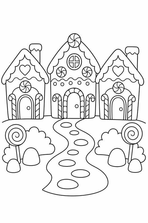 Gingerbread village, color online