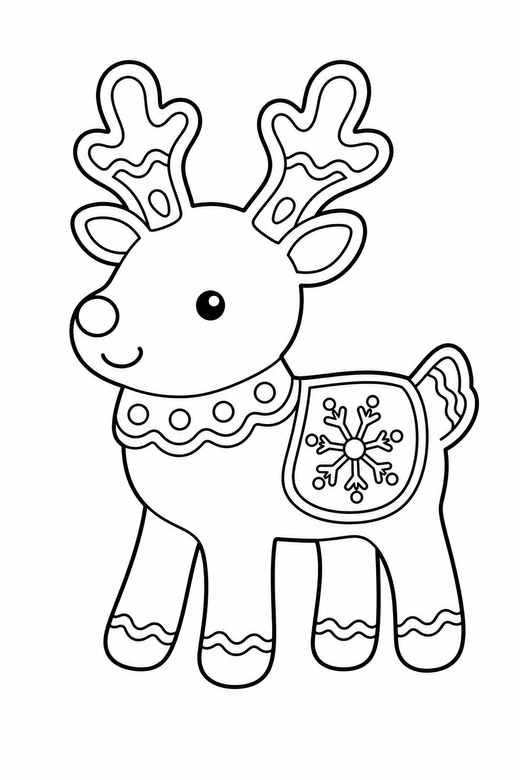 Gingerbread reindeer, color online