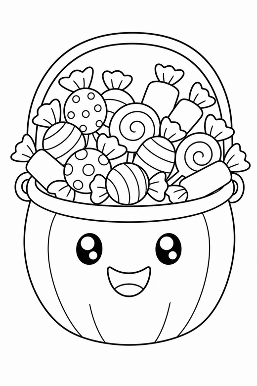 Candy bucket, color online