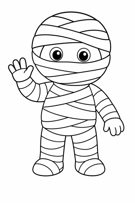 Waving mummy, color online