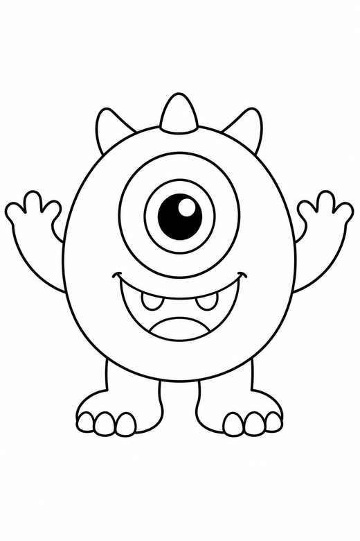 One-eyed friendly monster, color online