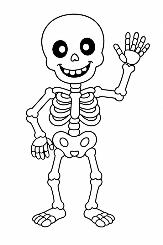 Waving skeleton, color online