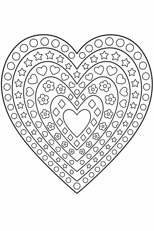 Heart mandala, color online