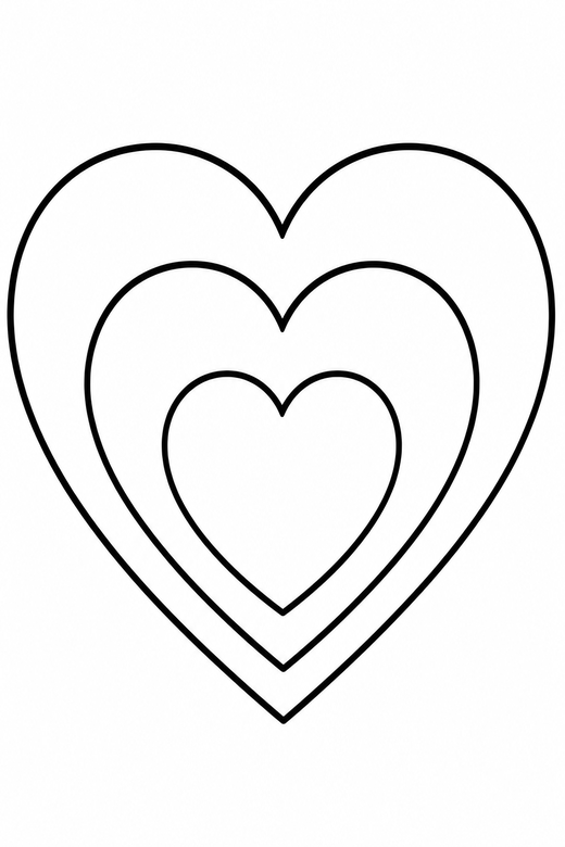 Three hearts of different sizes, color online