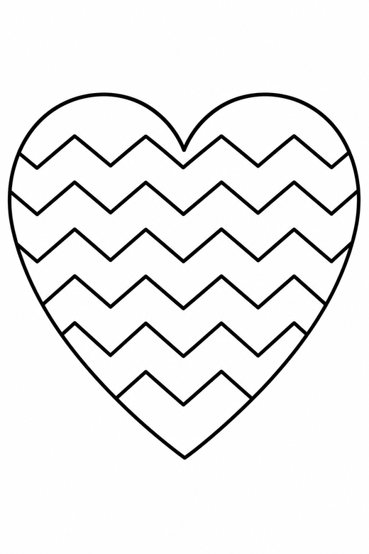 Heart with a zigzag pattern, color online