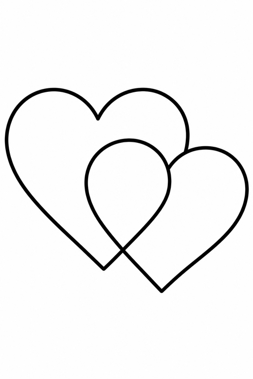 Two overlapping hearts, color online
