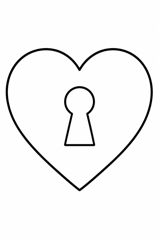 Heart with a keyhole, color online