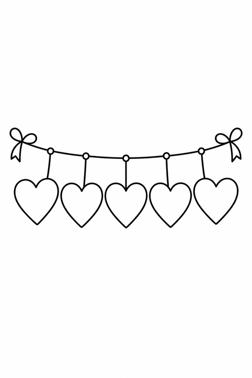 Heart garland, color online