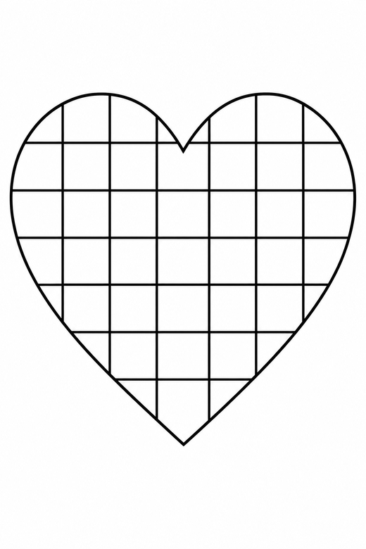 Heart with a checkered pattern, color online