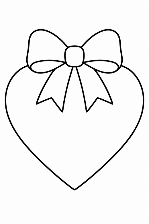 Heart with a bow on top, color online