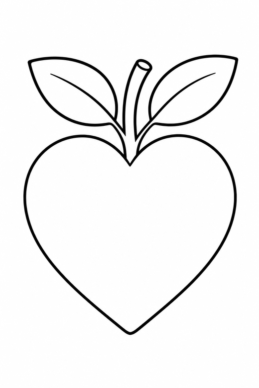 Heart with leaves, color online