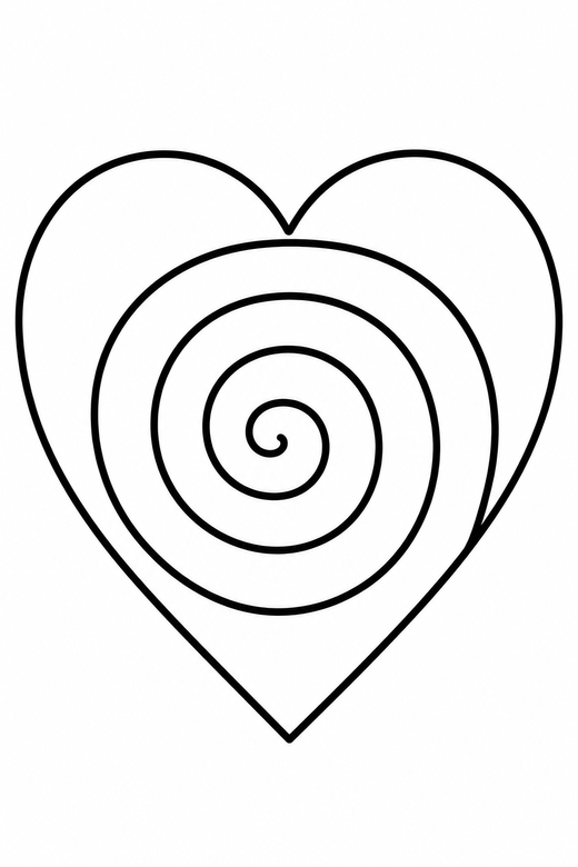 Heart with a spiral centre, color online