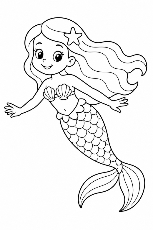 Mermaid swimming, color online