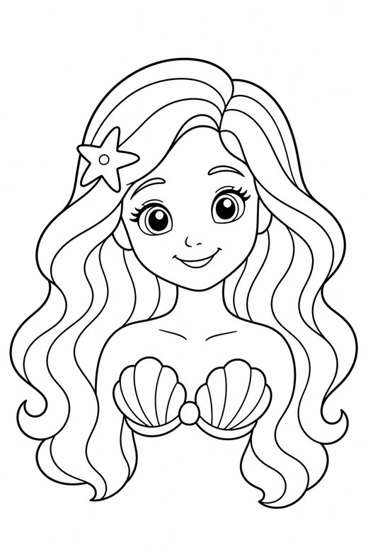 Mermaid portrait, color online