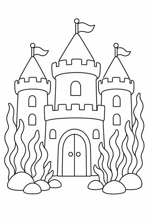 Underwater castle, color online
