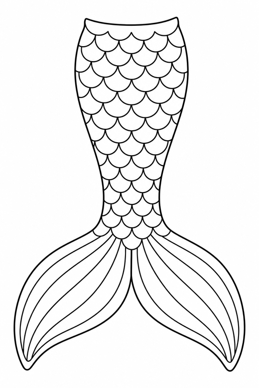 Mermaid tail close-up, color online