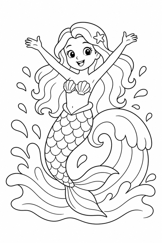 Mermaid on a wave, color online