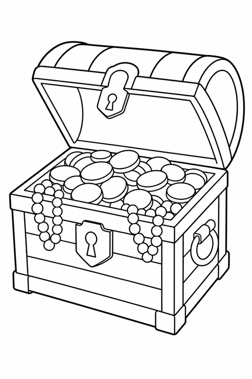 Treasure chest, color online
