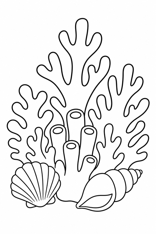 Coral and shells, color online