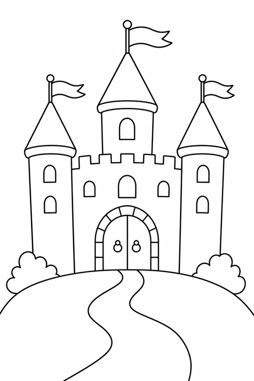 Castle on a hill, color online
