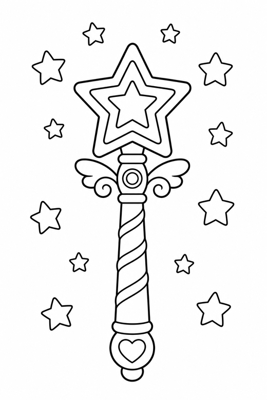 Magic wand and stars, color online