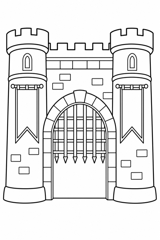 Castle gate, color online