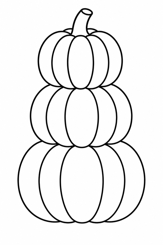 Stacked pumpkins, color online