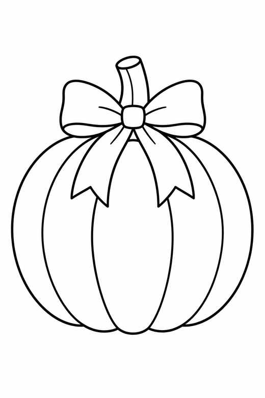 Pumpkin with a bow, color online