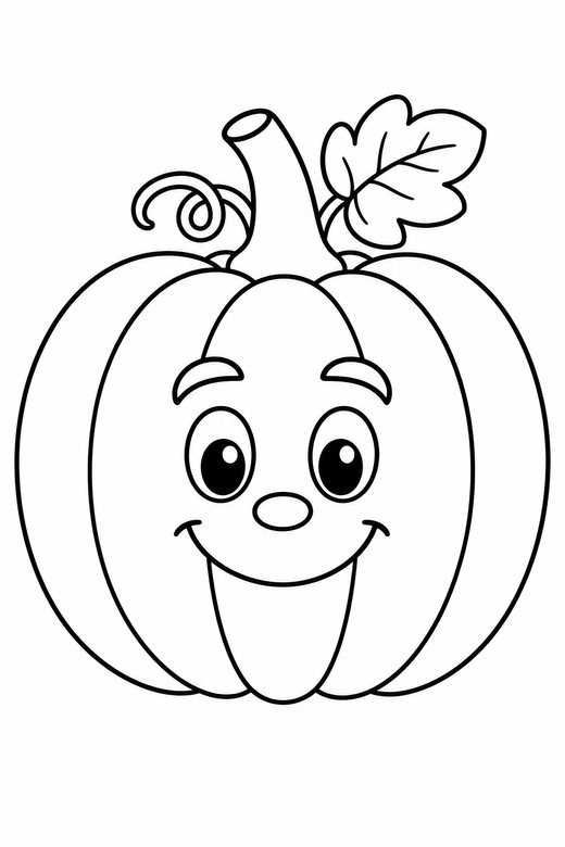 Pumpkin with a face drawn on, color online